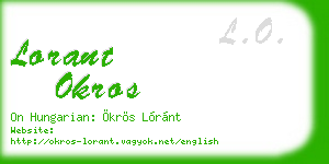 lorant okros business card